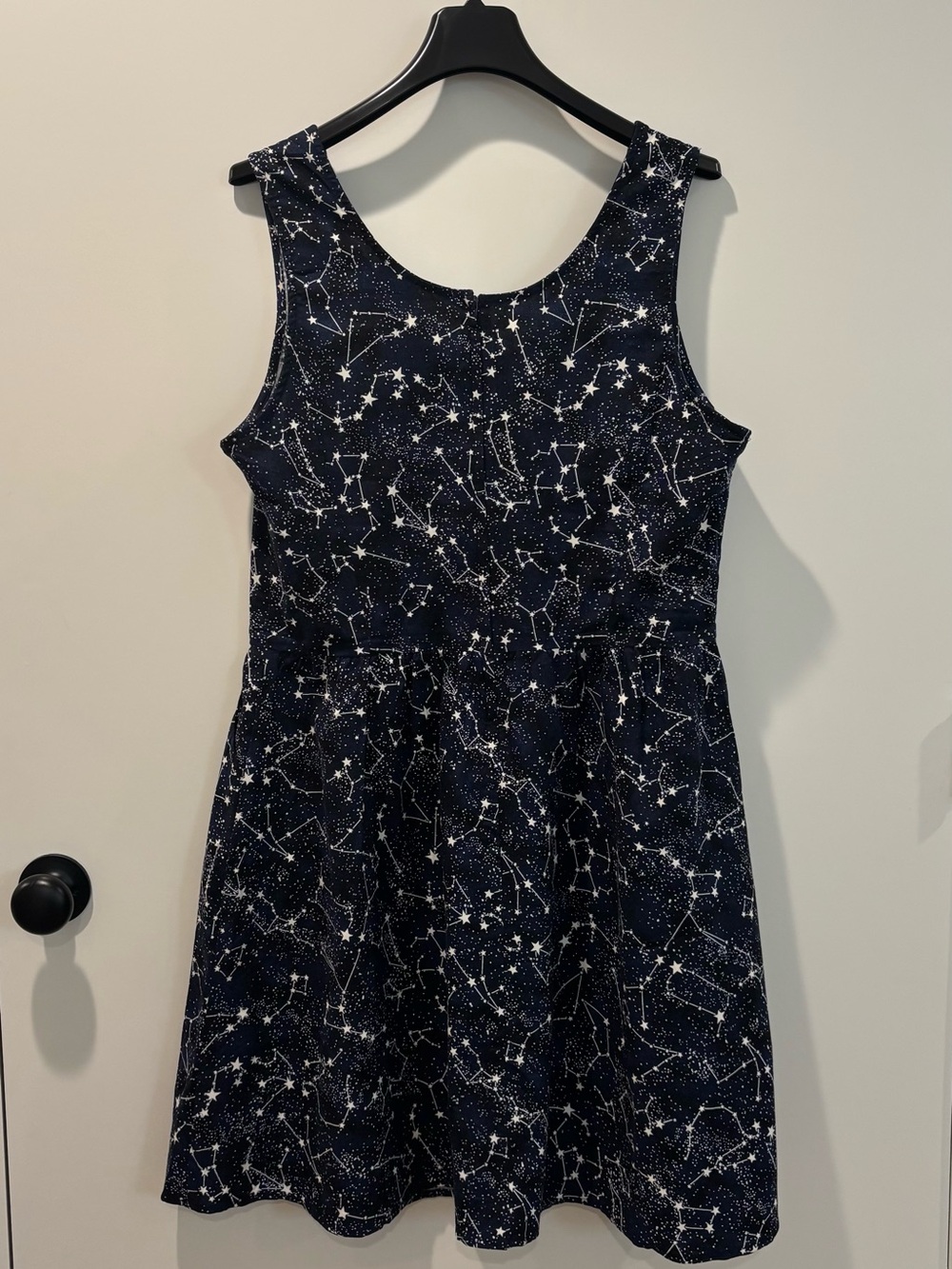 Navy Glow-in-the-Dark Constellation Print Sleeveless Dress - Picture 2 of 12